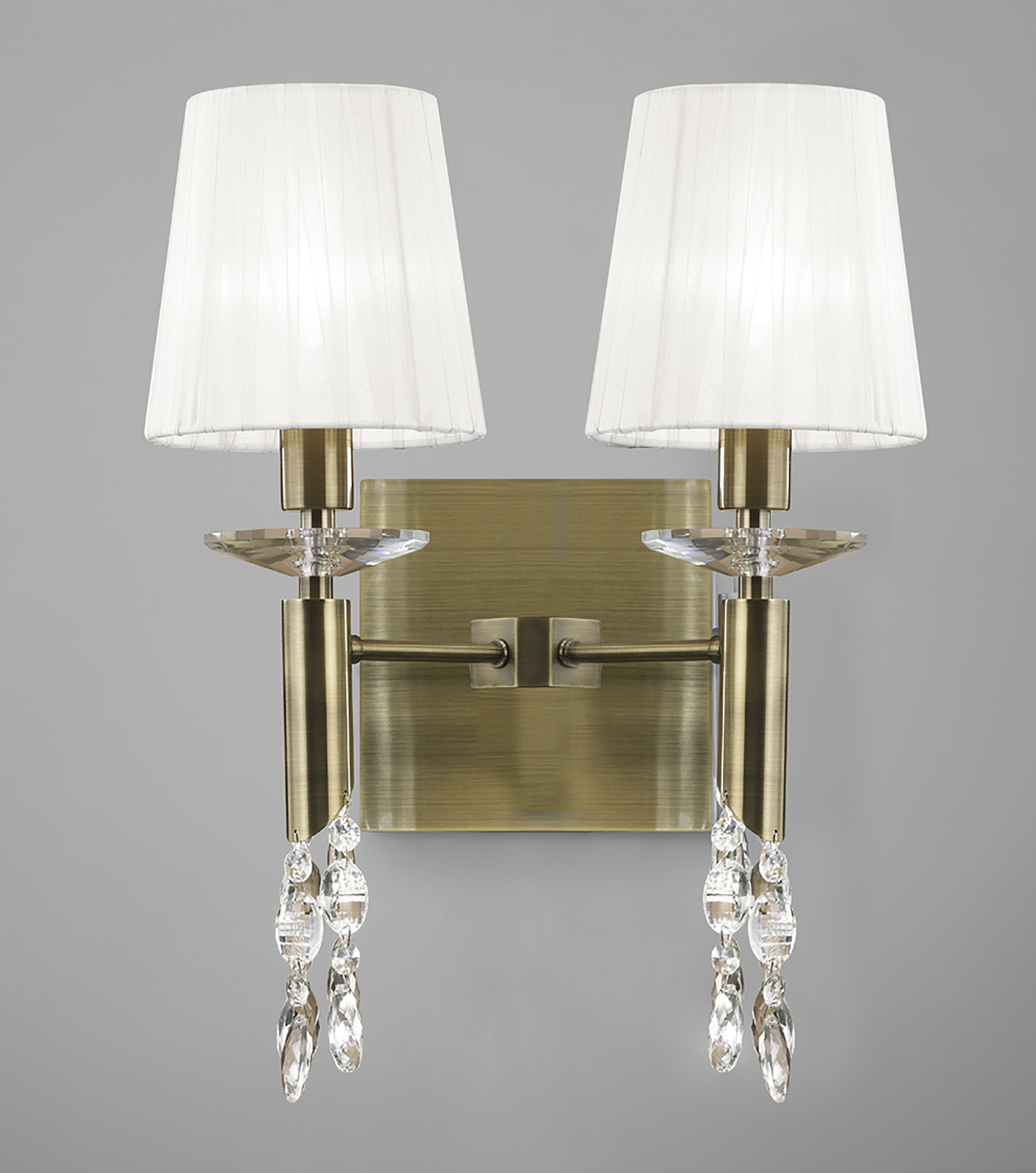 M3883/S/WS  Tiffany AB Crystal Switched Wall Lamp 2+2 Light